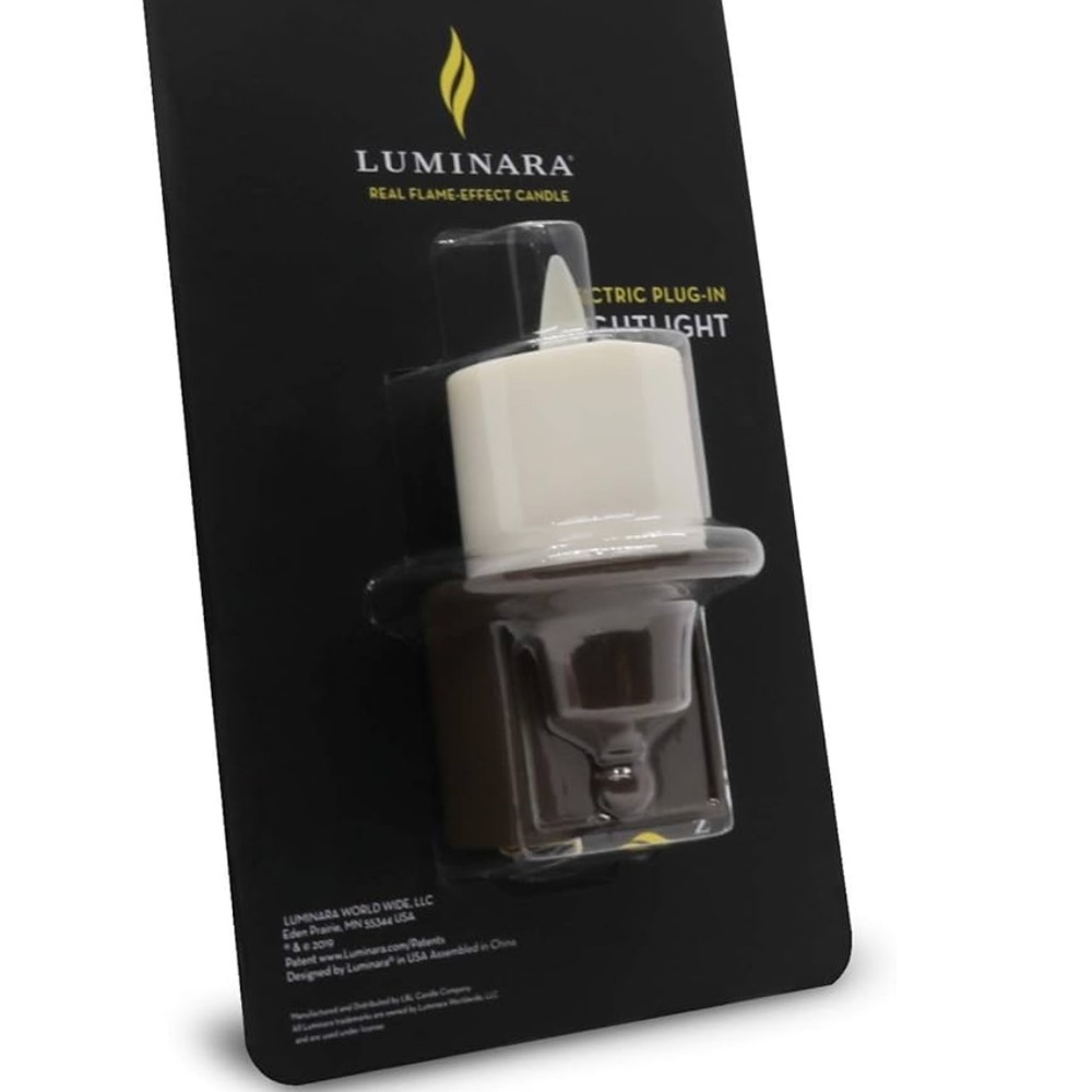 NEW! Luminara Electric Plug-in Nightlight Real Flame Candle Effect 🔥